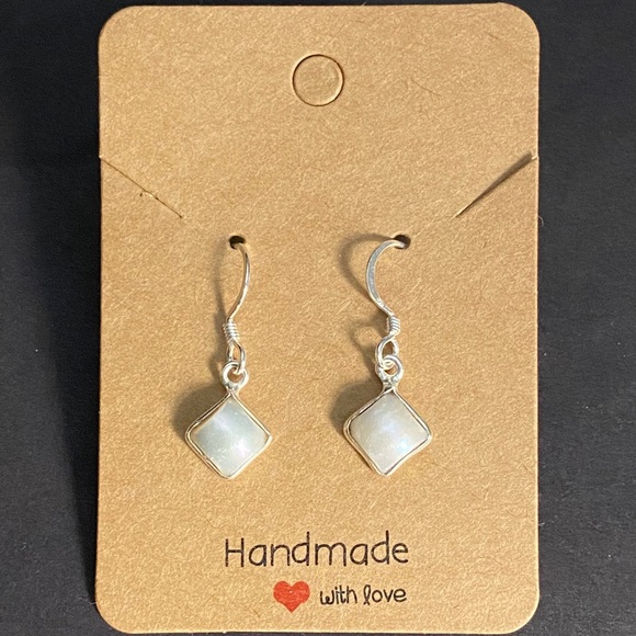 Natural Pearl Sterling Silver Dangle Earrings - Picture 4 of 5
